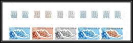 91156 Afars Et Issas N° 394 Coquillage Shell Ranella Spinosa Bande 5 Strip Essai Proof Non Dentelé Imperf ** MNH Shells - Ungebraucht