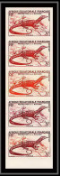 90973 Afrique équatoriale AEF N° 231 Mi 296 Varan Varanus Dragon Essai Proof Non Dentelé Imperf ** MNH Bande 5 Strip - Neufs