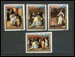 91720 Niger PA N° 176/179 Unesco 1972 Venise (Venice) Tableau (Painting) Il Ridotto Non Dentelé ** MNH Imperf - UNESCO