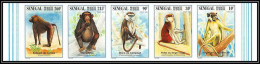 92738b Sénégal N°1193/1197 Primates Singes Patas Babouin Chimpanzé Baboon Chimpanzee Apes 1996 Non Dentelé ** MNH Imperf - Monkeys