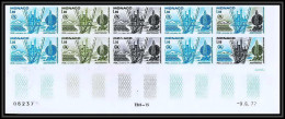 92927b Monaco N°1117 Protection De L'environnement Pollution Essai Proof Non Dentelé ** MNH Imperf Bloc De 10 Coin Daté - Unused Stamps