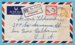 NEW ZEALAND Registered Cover 1957 Ponsonby To San Pedro USA - Storia Postale