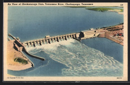 AK Chattanooga, TN, Air View Of Chickamauga Dam, Tennessee River  - Chattanooga