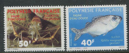 Polynesie Francaise:Unused Stamps Shrimp And Fish, 1990, MNH - Schalentiere