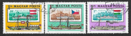 SMI) 1981 HUNGARY, SHIPS, USED STAMPS, EUROPEAN DANUBE COMMISSION, FRANZ I, ARPAD, SZECENYI - Used Stamps