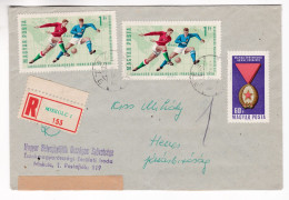 B270 Soccer World Cup Football France 1938, Hungary 1966 Stamps On Registered Letter, Posted 1971 - 1938 – France