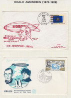 Roald Amundsen Commemorative  50th Ann. Arrival North Pole 2 Covers Ca 1976 (60168) - Esploratori E Celebrità Polari