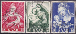 Saar, 1954, 351/53, Used Oo,  Marianisches Jahr, Madonna - Used Stamps