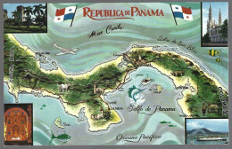 (PAN)  CP C6274A-cartographie, Panama,the Land Divided-the World United.unused - Panamá