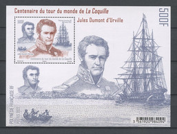 POLYNESIE 2022 Bloc N° 57 ** Neuf MNH Superbe Bateau Voilier Sailboat Tour Du Monde De La Coquille D'Urville Duperrey - Blocks & Kleinbögen