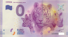 Vends Billet Souvenir Touristique 0€ France UEDR Cerza Parc Zoologique Lisieux 2017-1 Tigre - Otros & Sin Clasificación