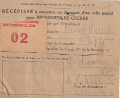 4879 4 Recepisse De Colis-Postal Pour Un Prisonnier De Guerre No 02. Masseret-Stalag XIII C  - Guerre De 1939-45