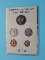 " 1973 " Koninklijke Munt Van België ( Zie / Voir SCANS Svp ) 5 Munten ! - FDC, BU, BE & Estuches