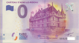 Vends Billet Souvenir Touristique 0€ France UEGJ Château D'Azay Le Rideau 2017-1 - Otros & Sin Clasificación