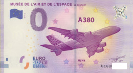 Vends Billet Souvenir Touristique 0€ France UEGU Musée De L'air De De L'espace 2017-2 A380 - Otros & Sin Clasificación