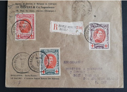 Envoi Recommandée Affranchie N° 132 133 134    1917 Pour Le Havre - 1914-1915 Red Cross