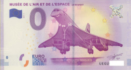 Vends Billet Souvenir Touristique 0€ France UEGU Musée De L'air De De L'espace 2017-1 Concorde - Otros & Sin Clasificación