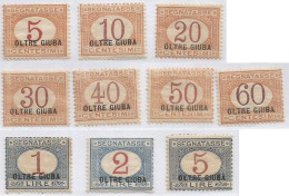 Oltre Giuba Outre Djuba Italy Colony 1925 Segnatasse Postage Due 1/10 MLH *TL Cpl 10v Set - Oltre Giuba