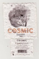 Étiquette Et Contre étiquette Bouteille De Vin " COSMIC " Fusée, étoiles Ombrelle Couple (3282) _ev698 - Bourgogne