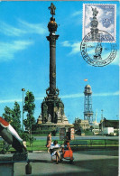 55545. Tarjeta Maxima BARCELONA 1977. ESPAmer 77, Monumento De COLON - Maximumkarten