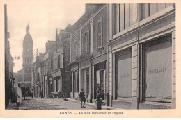 53 - ERNEE - SAN46355 - La Rue Nationale Et L'Eglise - Ernee