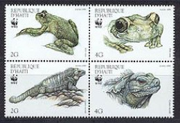 HAITI 1999 - W.W.F. - Reptiles 4 V.  - Ranas