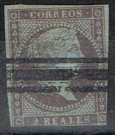 Sello BARRADO 2 Reales Azul Verdoso 1855, Edifil Num 42ecS º - Gebruikt