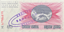 Bosnia 50 Dinara, P-12x (1.7.1992) - UNC - UNCIVPOL Stamped - Bosnie-Herzegovine