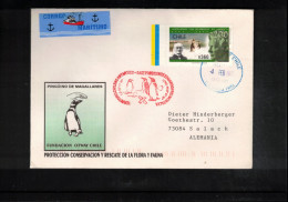 Chile 2000 Antarctica - Aerial Base Presidente Eduardo Frei M. - Protection Of Magallan Penguins Interesting Cover - Bases Antarctiques