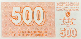 Bosnia 500 Dinara, P-25 (1.8.1992) - UNC - Bosnie-Herzegovine