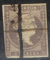 Sello BARRADO, 2 Reales Violeta 1856, Cruz,  Edifil Num 46S º - Gebruikt