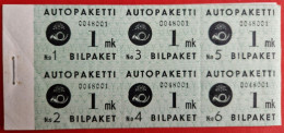 Carnet Autopaketti De Finlande 1949 Avec 10 Feuillets De 6 Valeurs, Colis Par Autobus, Cor Postal, Bus - Bus