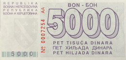 Bosnia 5.000 Dinara, P-27 (1.8.1992) - ERROR PRINT - RARE - Bosnien-Herzegowina