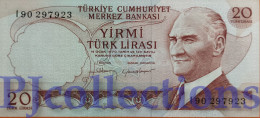 TURKEY 20 LIRA 1970 PICK 187b AU+ - Türkei