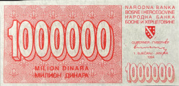 Bosnia 1.000.000 Dinara, P-33 (1.8.1992) - UNC - VERY RARE IN UNC - Bosnie-Herzegovine