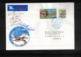 Chile 1999 Antarctica - German Expedition ANT XVII 1999/2000 - German Polar Air Crew Interesting Signed Cover - Bases Antarctiques