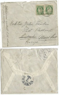 Norway Norge Cover Kongsberg 10aug1909 To Sweden Lulvika Forwarded Wannsro 12aug1909 With O.5 Pair - Lettres & Documents