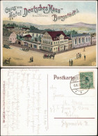 Ansichtskarte Burgstädt Künstlerkarte: Hotel Deutsches Haus 1922  - Burgstaedt