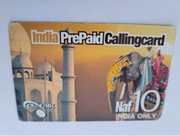 CURACAO NAF 10 ,- / INDIA PREPAID/ ELEPHANT EZ TALK/  HELLO  /    ** 17100** - Antilles (Netherlands)