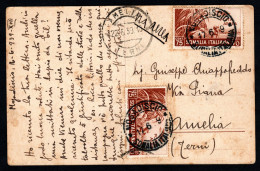 SOMALIA ITALIANA, CARTOLINA 1939, SASS. 20 PA, MOGADISCIO X AMELIA, TERNI - Somalia