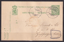 LUXEMBOURG. 1900/Redange-sur-Attert, Five-cent PS Card/abroad AirMail. - Entiers Postaux