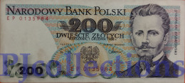 POLAND 200 ZLOTYCH 1988 PICK 144c XF+ - Polen