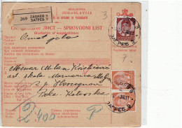 1195 JUGOSLAVIJA CROATIA ZAGREB - BULLETTIN D'EXPEDITION - Covers & Documents