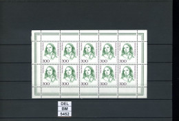 DEL-BM5452, BRD, 1989, Xx, Kleinbogen 1433, Freimarken Frauen - Fanny Hensel - 1981-1990