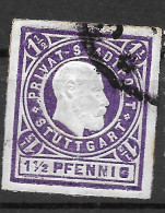 Privatpost Stuttgart, Besserer  Gestempelter Wert Der Privat Stadtpost-Gesellschaft Von 1889 - Postes Privées & Locales