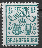 Privatpost Brandenburg, Schöner Postfrischer  Wert Der Courier-Gesellschaft Von 1886 - Postes Privées & Locales