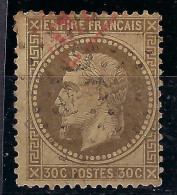 FRANCE Ca.1867: Le Y&T 30, Obl. étoile "2x" Et Marque "PD" Rouge - 1863-1870 Napoléon III Con Laureles