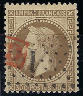 FRANCE Ca.1867: Le Y&T 30a, Obl. étoile "1" Et Marque "PD" Rouge - 1863-1870 Napoléon III Con Laureles