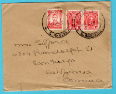 S- RHODESIA Cover 1937 To San Diego, USA - Rhodésie Du Sud (...-1964)