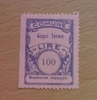 ITALIA Fiscali Tax Revenue Lire 100 Comune Acqui Terme Rimborsostampati - Usato - Revenue Stamps